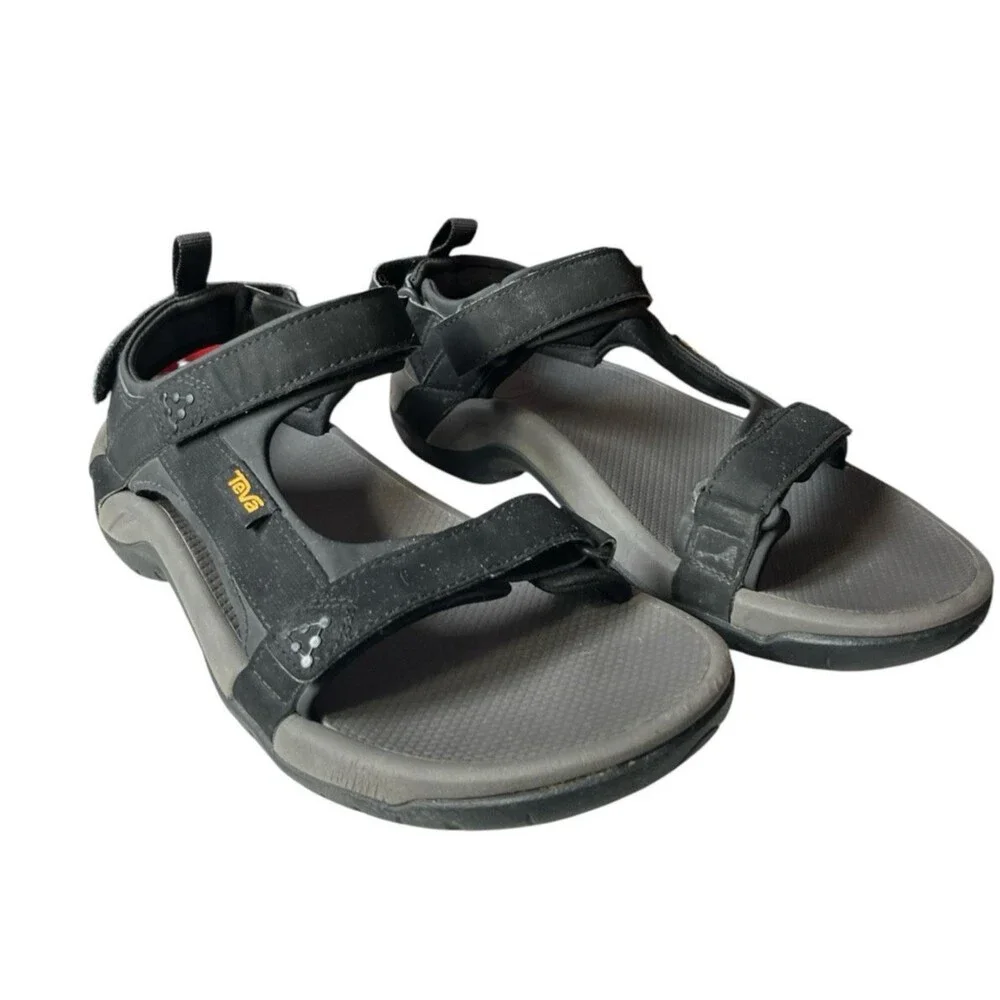 Teva Sandals Men’s Meacham Black Gray Outdoor 1110392 Size 8 UK 7 EU 40.5